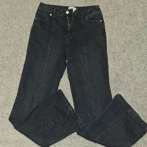 Princess Polly Black Wmns Sz 2 Low Rise Bell Bottom Flare Jeans